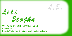 lili stojka business card